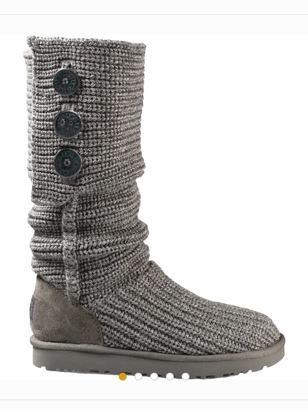 UGG Gray Knit Button Tall Boots